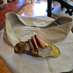 Fancy Nancy - Vintage Belt with Beautifully Detailed Metal Work & Large Quartz